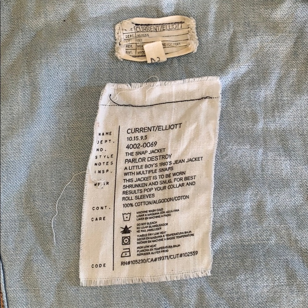 Current/Elliot Distressed Denim Jean Jacket - Picture 3 of 3